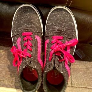 NEW Vans Grey Tennis Shoes with Pink Accents - New, Never Worn